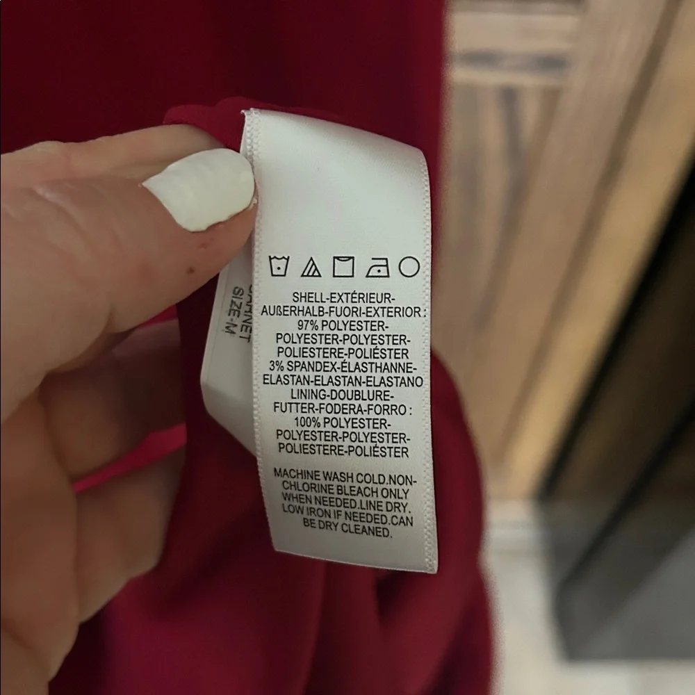 DRESS THE POPULATION Lyla Crepe Cocktail Midi Dress in Red - Picture 5 of 7